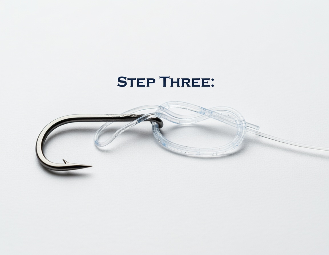 Step 3 - Passing the hook through the loop of the Palomar knot