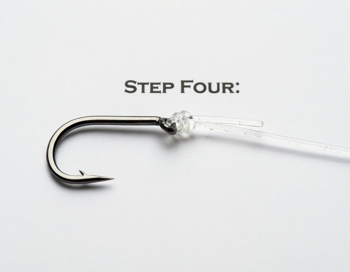 Step 4 - The finished Palomar knot, cinched tight and trimmed